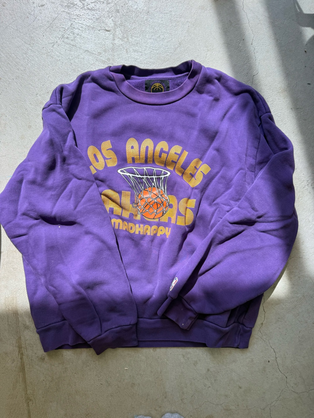Madhappy Purple Los Angeles Lakers Crewneck Sweatshirt